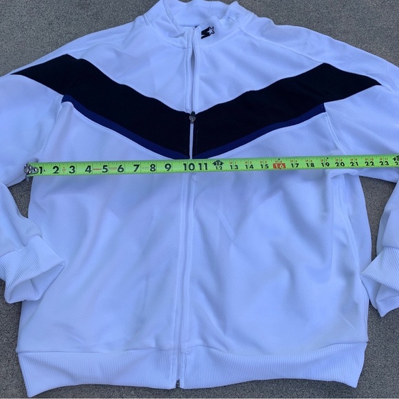 Lightweight Vintage Mens Starter Jacket Size XL 46/48 White  Windbreaker Coat - Picture 5 of 8